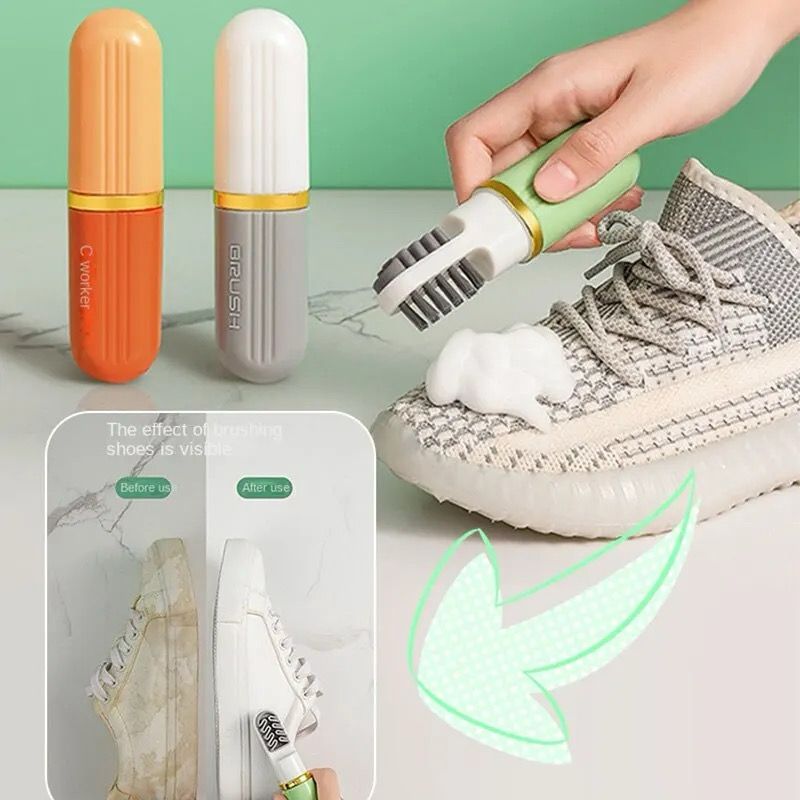 3 Function Shoe Cleaning Brush Travel Type Cleaning Pen Shoe Wiper Spray