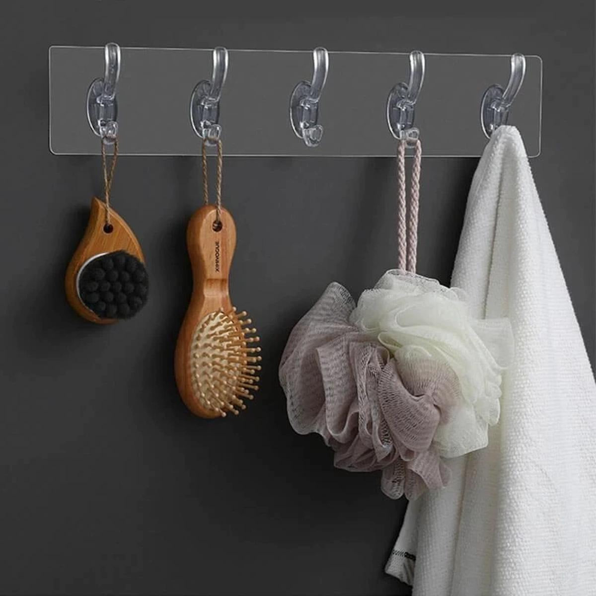 Sticky Plastic Hanger 6 Hooks Used For Multi Purpose