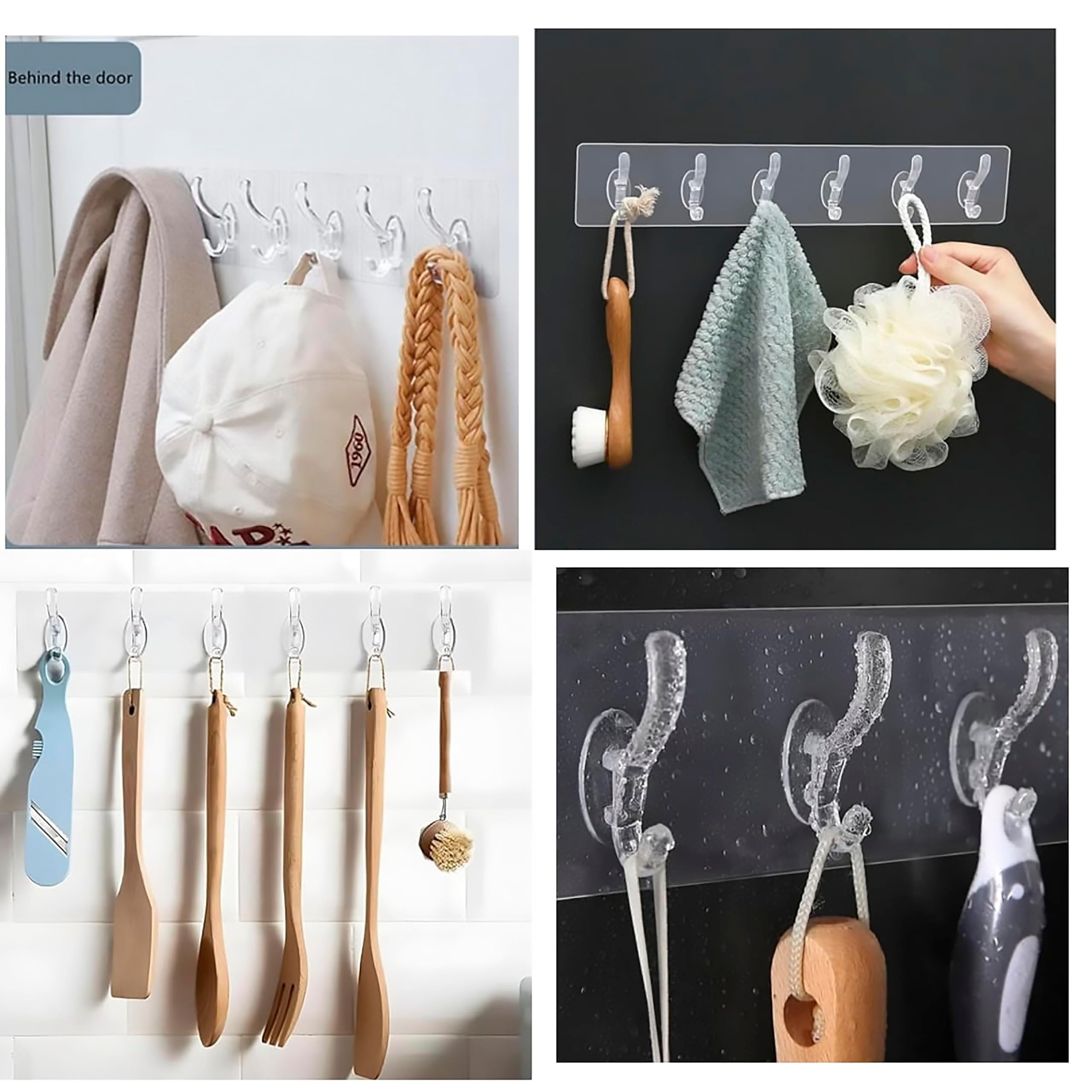 Sticky Plastic Hanger 6 Hooks Used For Multi Purpose