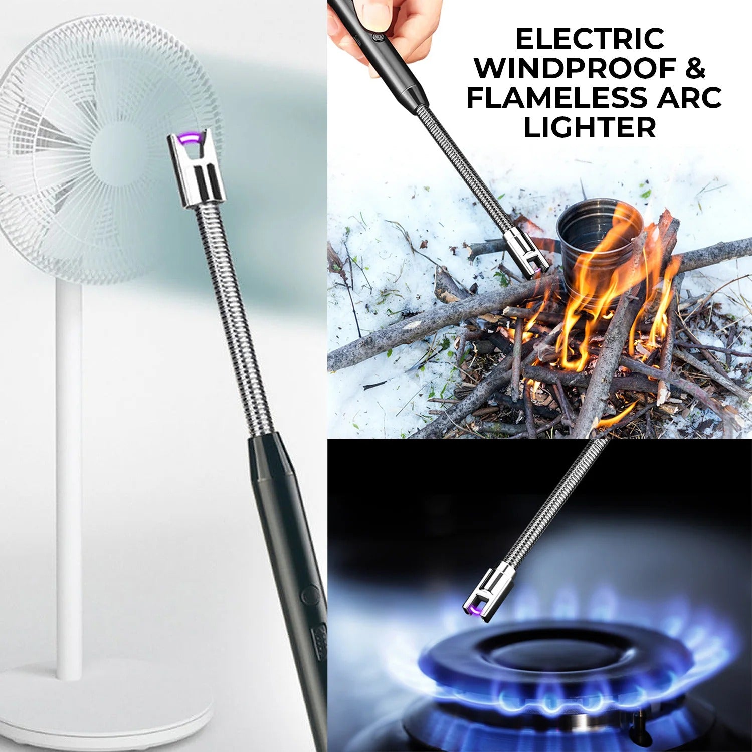 Stainless Steel Electric Rechargeable Arc Lighter/Plasma Lighter Flameless
